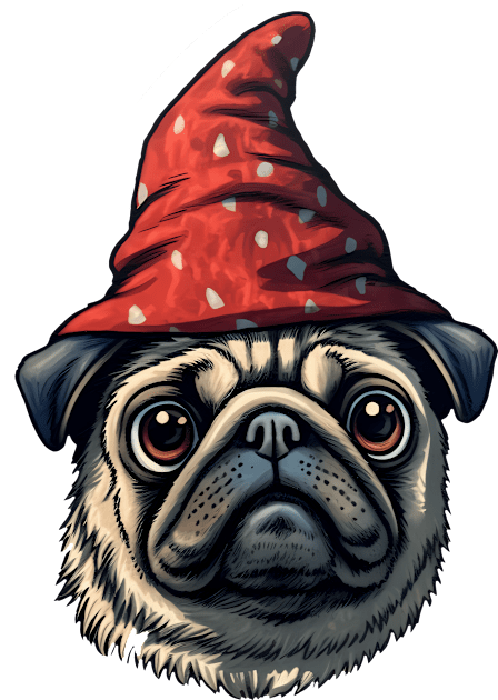 Little Red Wizard Pug Kids T-Shirt by Brilliant Tee Shop