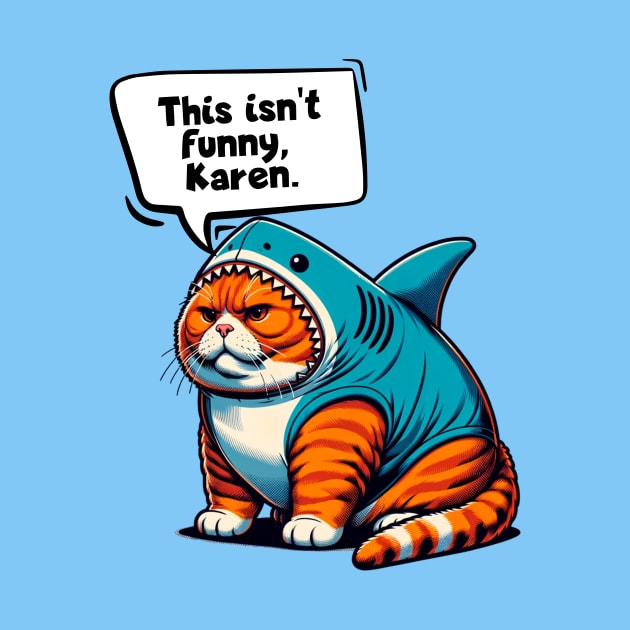 Fat Orange Cat in Shark Costume 😾🦈 by Critter Chaos