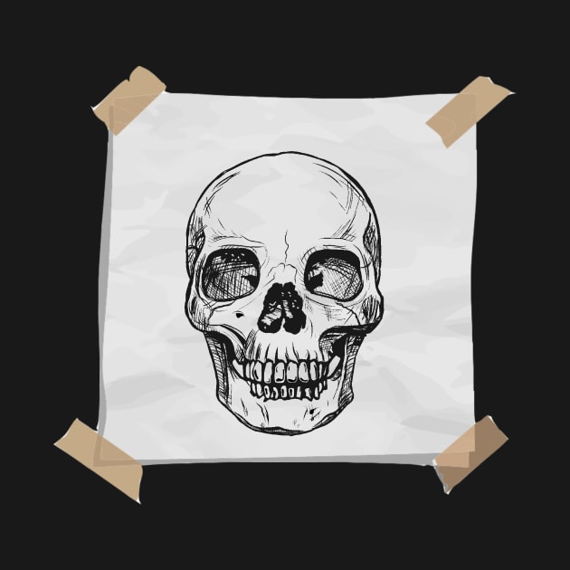 Skull on paper design by Dope_Design