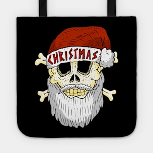 metal santa skull, christmas. Tote