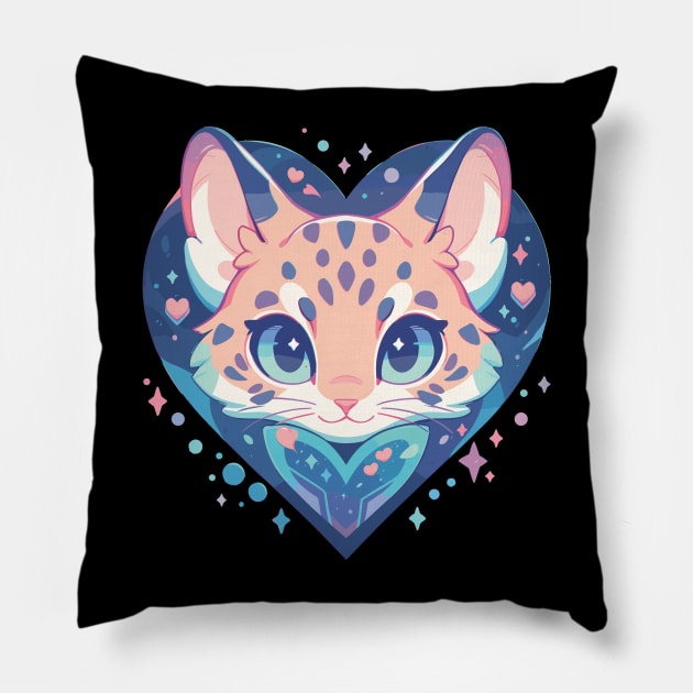 Kawaii Cute Wildcat Series - 017 Pillow by Kawaii Kingdom