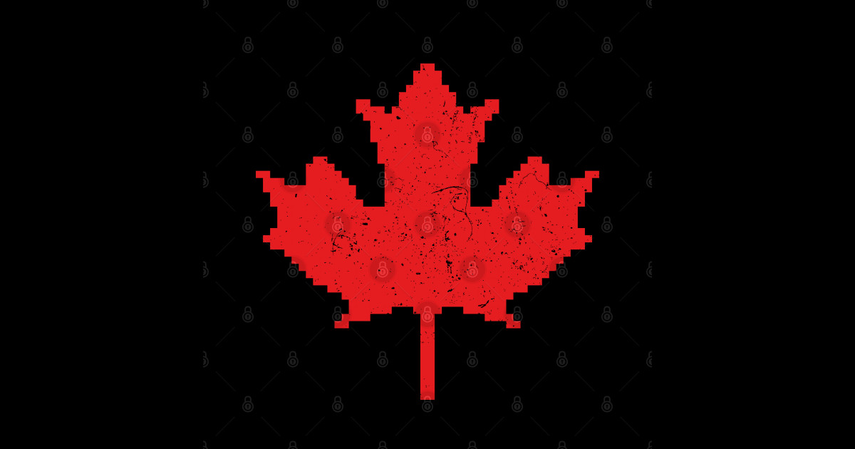 8Bits Maple Leaf Pixel Canada Pixelart TShirt TeePublic