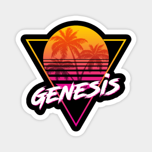 Genesis - Proud Name Retro 80s Sunset Aesthetic Design Magnet