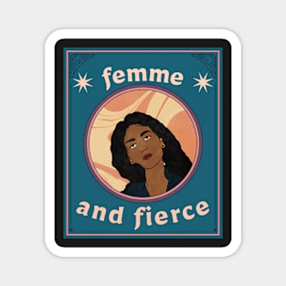 Femme and Fierce (retro empowered woman) Magnet