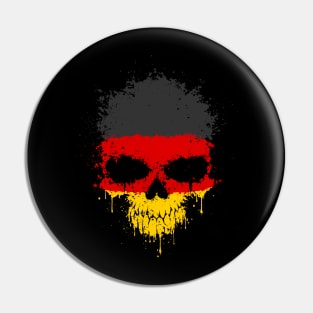 Chaotic German Flag Splatter Skull Pin