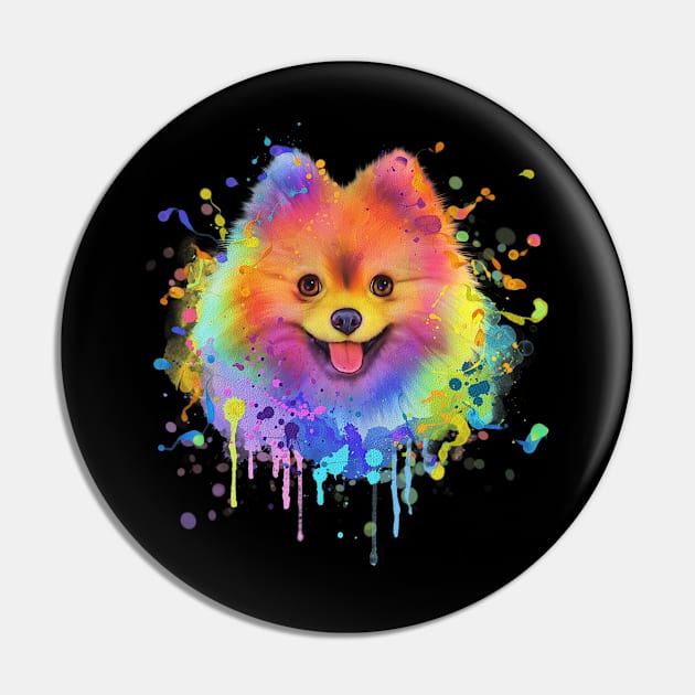 Pomeranian Dog Splash Art Pin by IainDodes