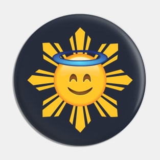 Good Filipino Sun Emoji with Halo Pin
