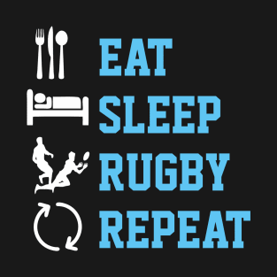 Eat sleep rugby repeat shirts from Ricaso T-Shirt