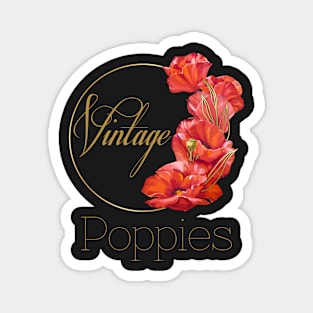 Vintage Poppies-Spring wildflowers-Poppies Spring flower-Spring wildflowers-Poppies Spring flower Magnet