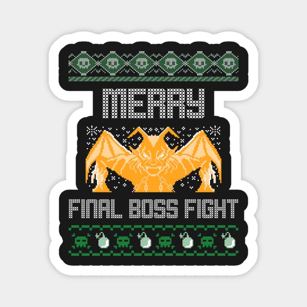 Merry Christmas Video Game Final Boss Fight Magnet by RareLoot19