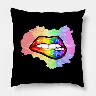 Colorful Mouth Rainbow Lips Pillow