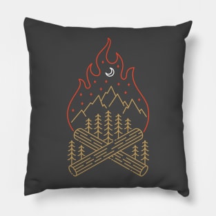 Campfire and Nature Pillow