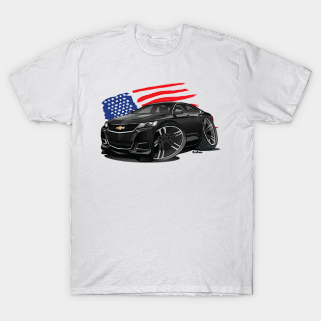 Chevrolet Impala Sports Coupe Black Usa Flag Background Digirods Koolart Cartoon Car Impala T Shirt Teepublic The image needs to be put on a white shirt to look white. teepublic