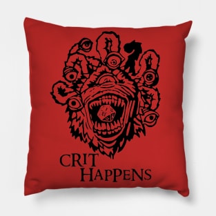 Beholder Dungeons and Dragons Crit Happens Pillow