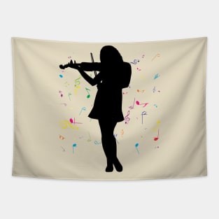 Violinist colorful music Tapestry