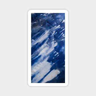 Blue and White Fluid Painting Magnet