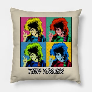 Tina Turner 80s Pop Art Style Pillow