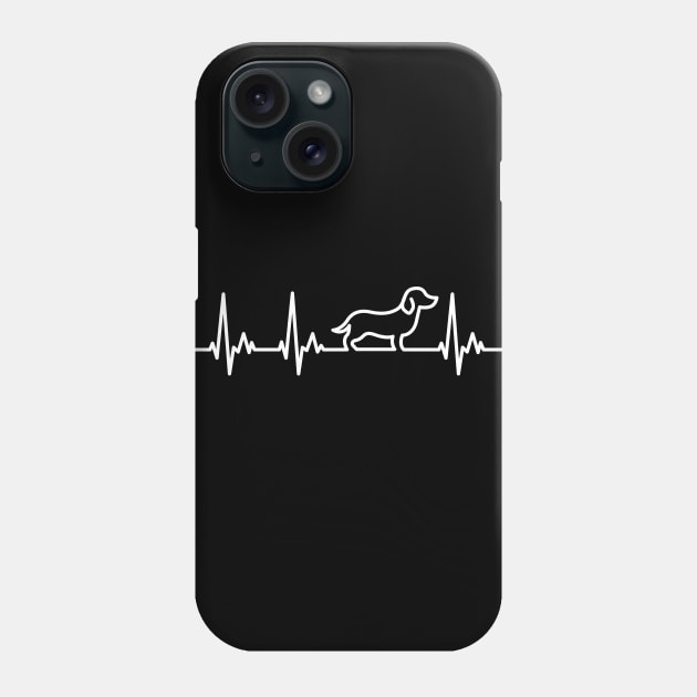 Dachshund Heart Line Phone Case by samshirts