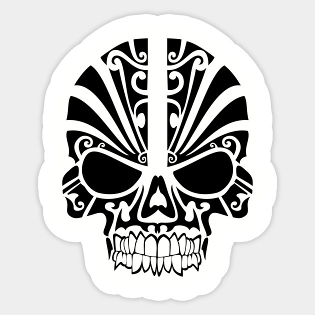 tribal skull design tribal