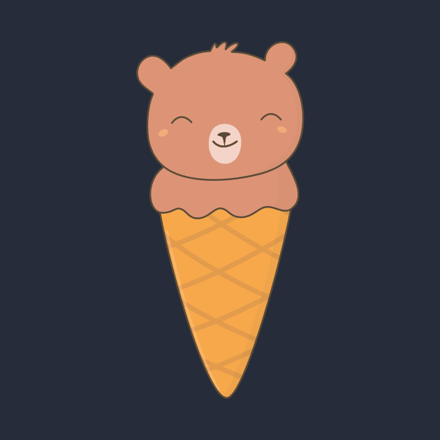 Kawaii Chocolate Bear Ice Cream T-Shirt by happinessinatee