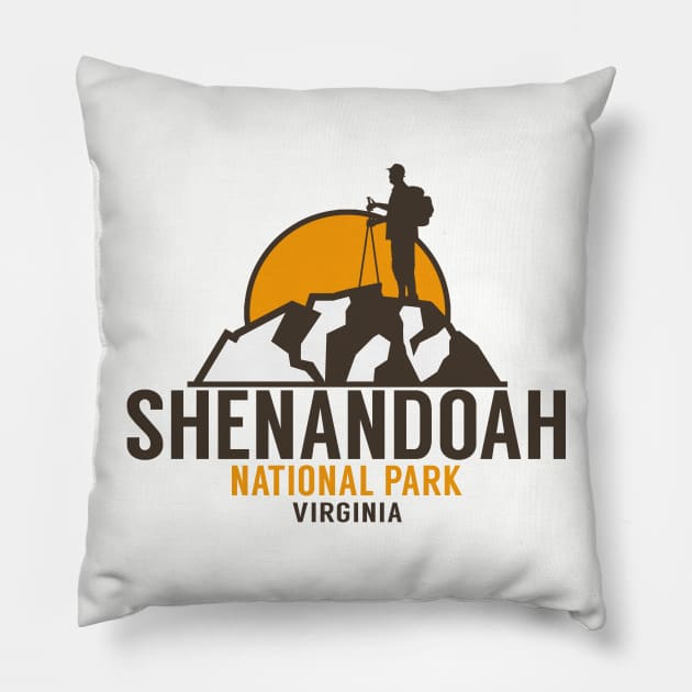 SHENANDOAH NATIONAL PARK VIRGINIA HIKING CAMPING Pillow by heybert00