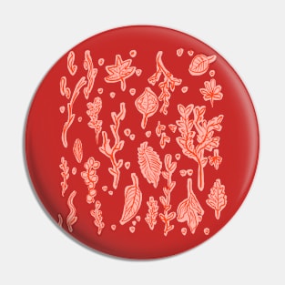 Pastel Red Outdoor Leaves Collection Pin