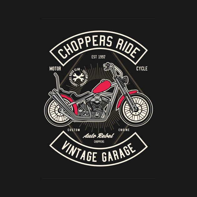 Chopper Ride, Vintage Retro Classic by CoApparel