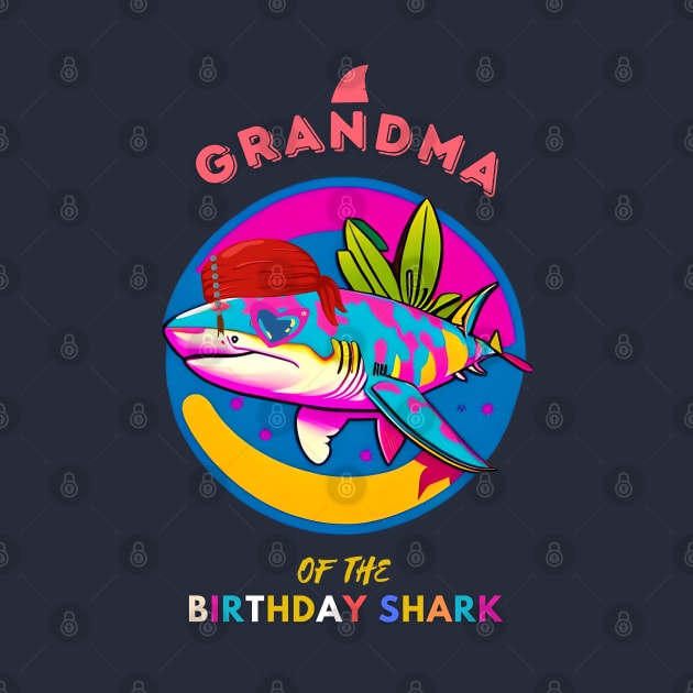 Grandma of the Shark Birthday Matching Family by Adam4you