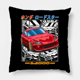 Red Honda S2000 Roadster Street Racing Pillow