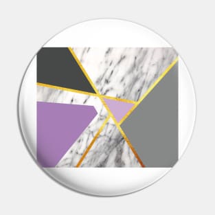 Geometric marble print, color blocking purple Pin