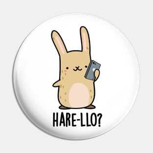 Hare-llo There Cute Hare Rabbit Pun Pin