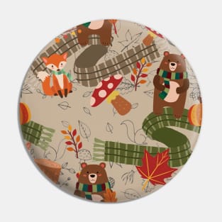 Autumn Medley 2 Bear and Fox Pin