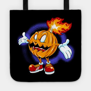 burning pumpkin Tote