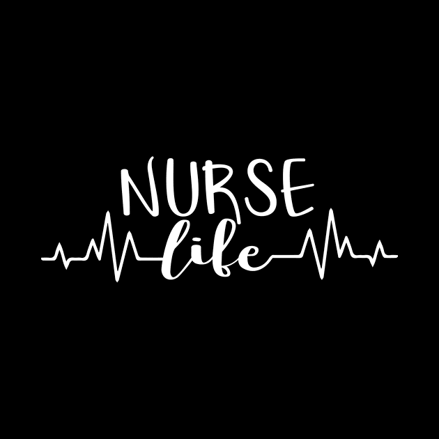 Nurse life text with heart beat by colorbyte