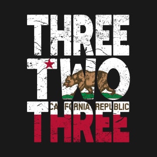 California Area Code 323 California Republic Flag T-Shirt