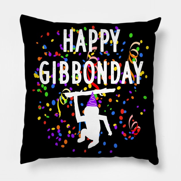 Gibbon October 24th Gibbon Animal Welfare Monkey Pillow by FindYourFavouriteDesign