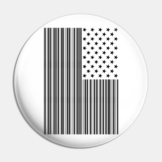Bar Coded USA Pin by TomWilkDesigns