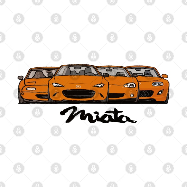 MX5 Miata Generations Orange by Woreth