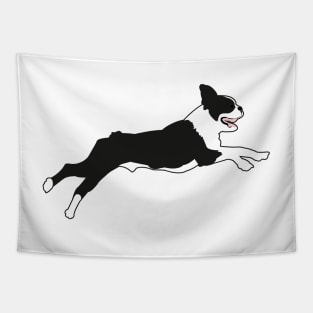 Boston Terrier in Green Tapestry