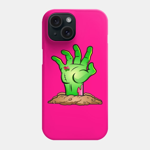 Green Zombie Hand Phone Case by Cripta Art