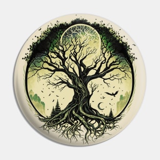 Tree of Life Under the Moon Connection, Life, Magic, Mystery Pin