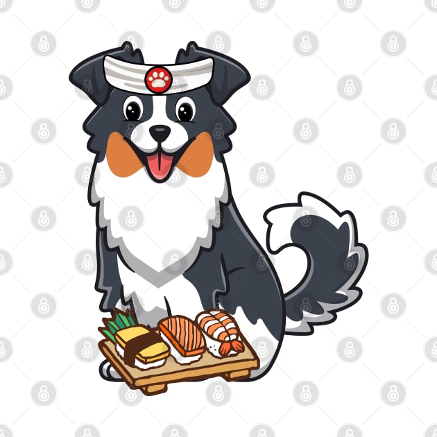 Funny Collie dog is a sushi chef by Pet Station