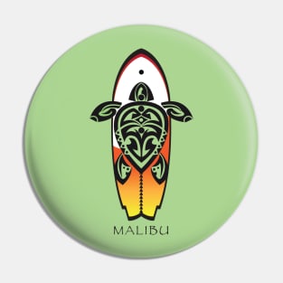 Tribal Turtle Tattoo Surfer Dude / Malibu Pin