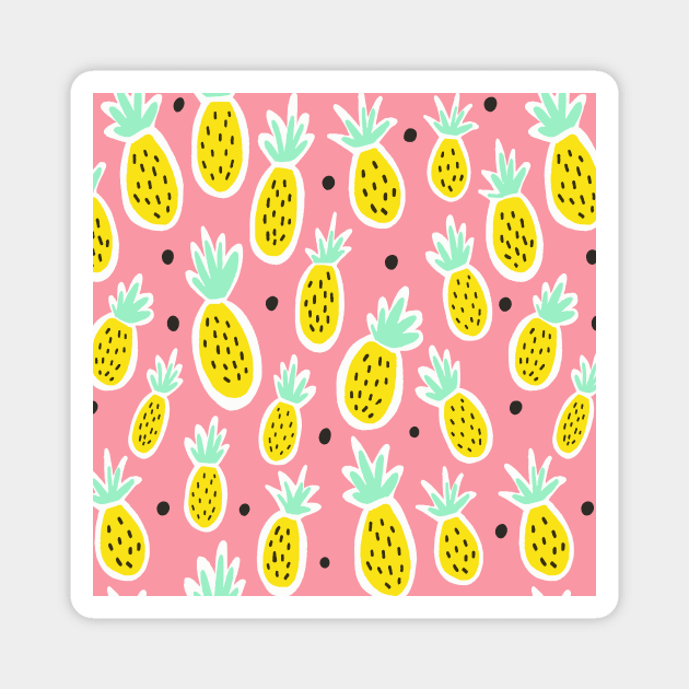 Pineapple Party Magnet by ellolovey