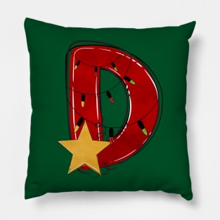 Letter D - Christmas Letter Pillow