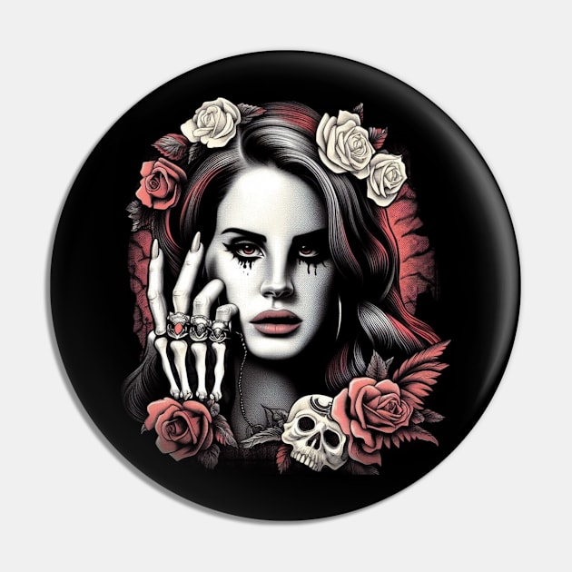 Gothic Lana Del Rey Pin by Tiger Mountain Design Co.