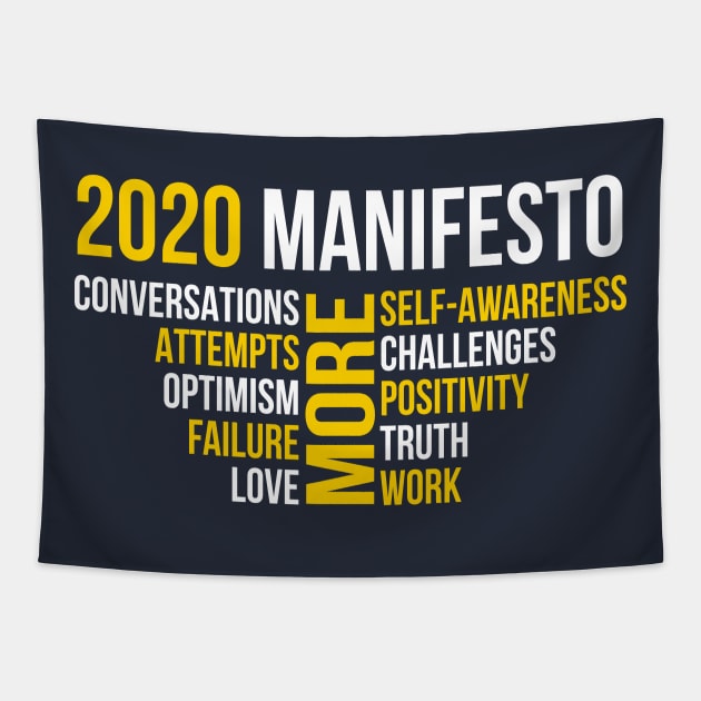 2020 Manifesto dark | Happy New Year 2020 Tapestry by GaryVeeApparel