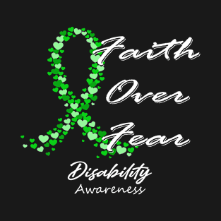 Disability Awareness Faith Over Fear - In This Family We Fight Together T-Shirt