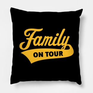 Family On Tour (Family Vacation / Gold) Pillow