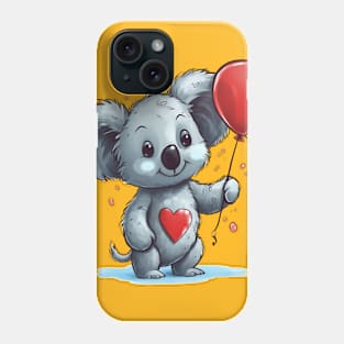 Koala bear with Red Balloon Phone Case